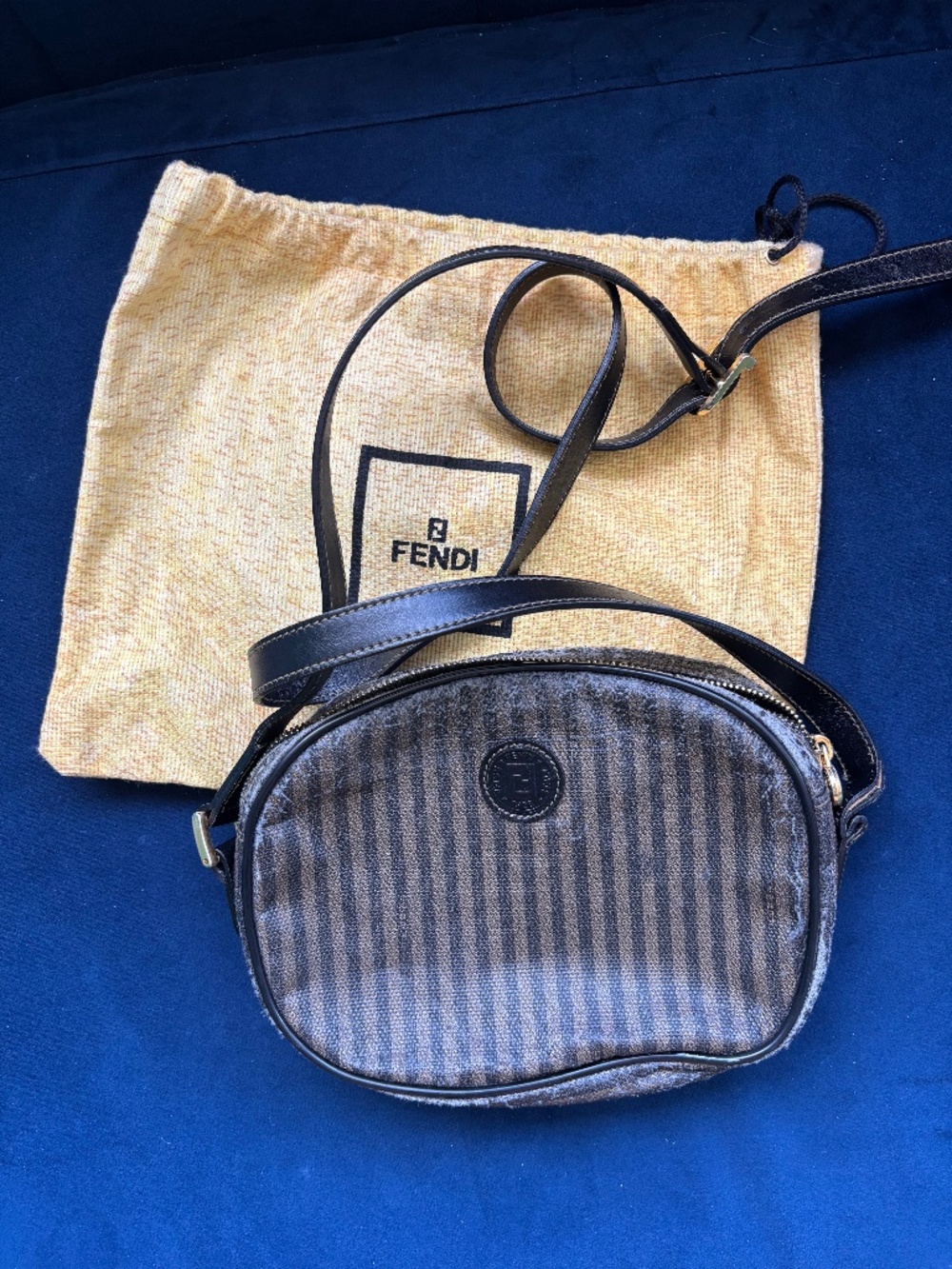 Fendi Pequin Stripe Crossbody Vintage Bag Small